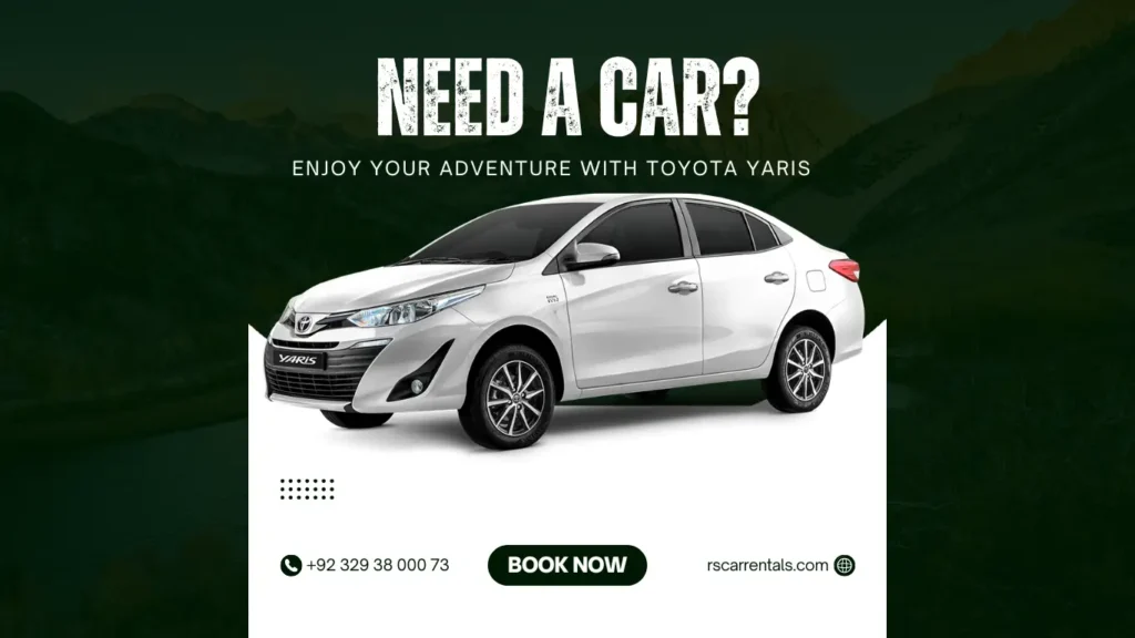 Rent a Toyota Yaris Car  from Rs Rent a car Lahore